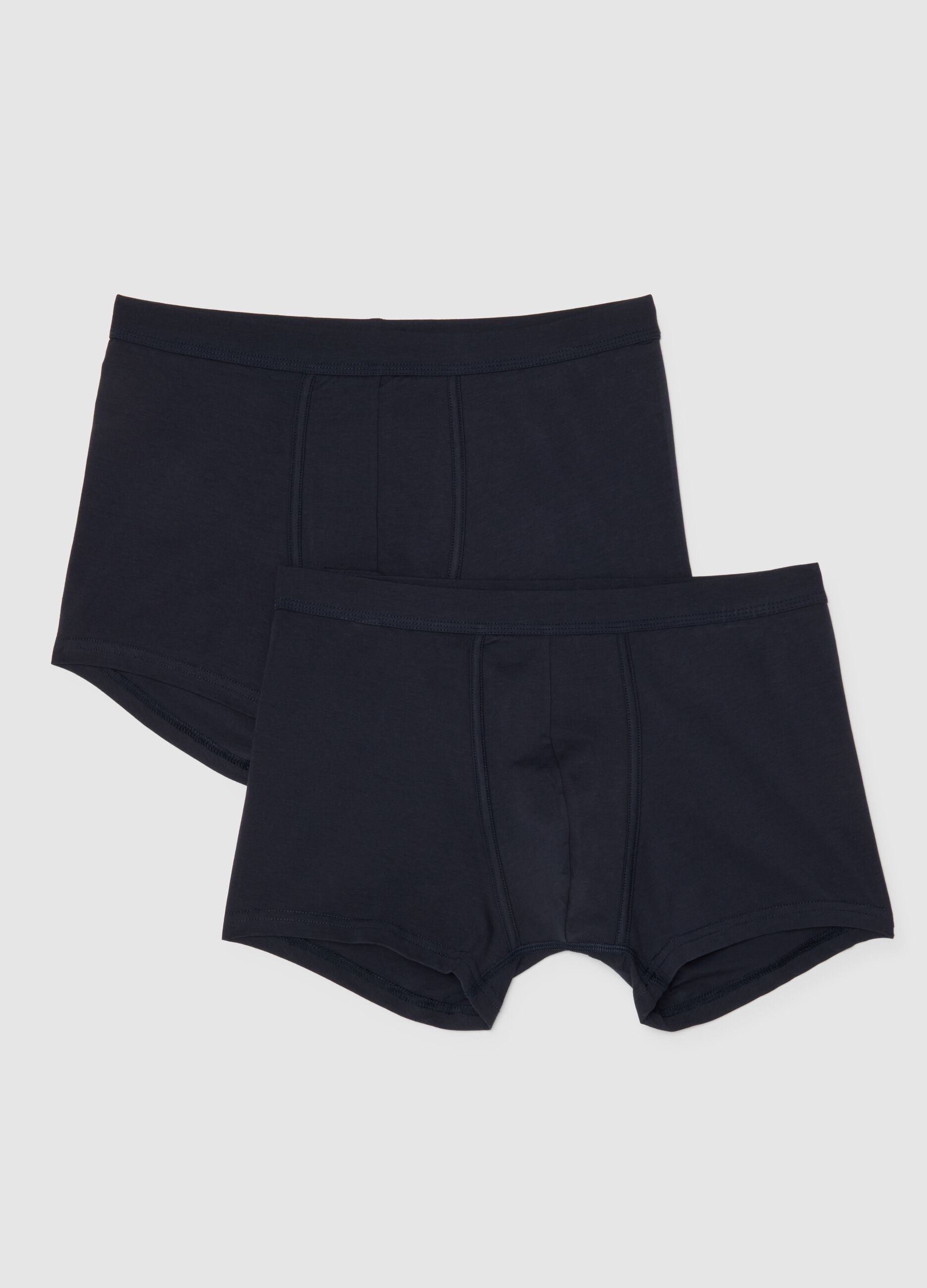 Bipack di boxer in cotone elasticizzato blu