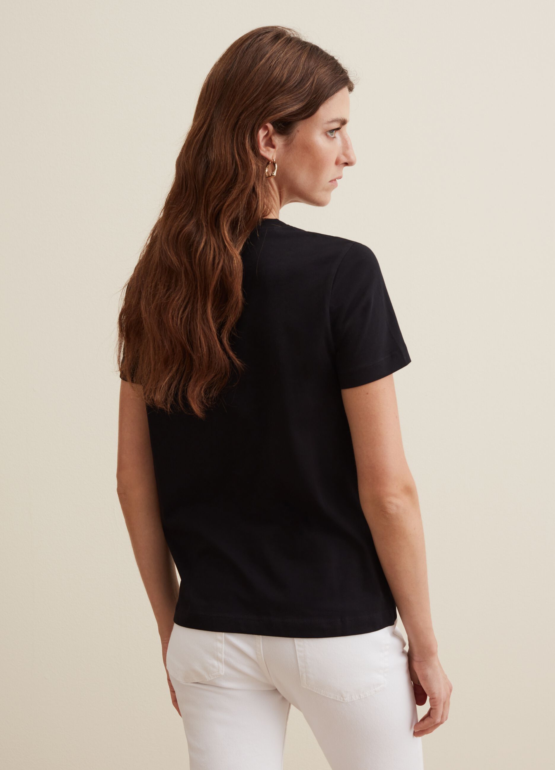 T-shirt in cotone con scollo rotondo_2