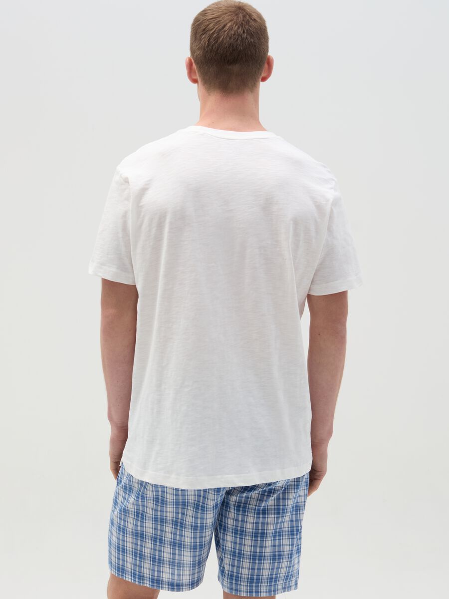 Slub jersey pyjamas with patterned shorts_2