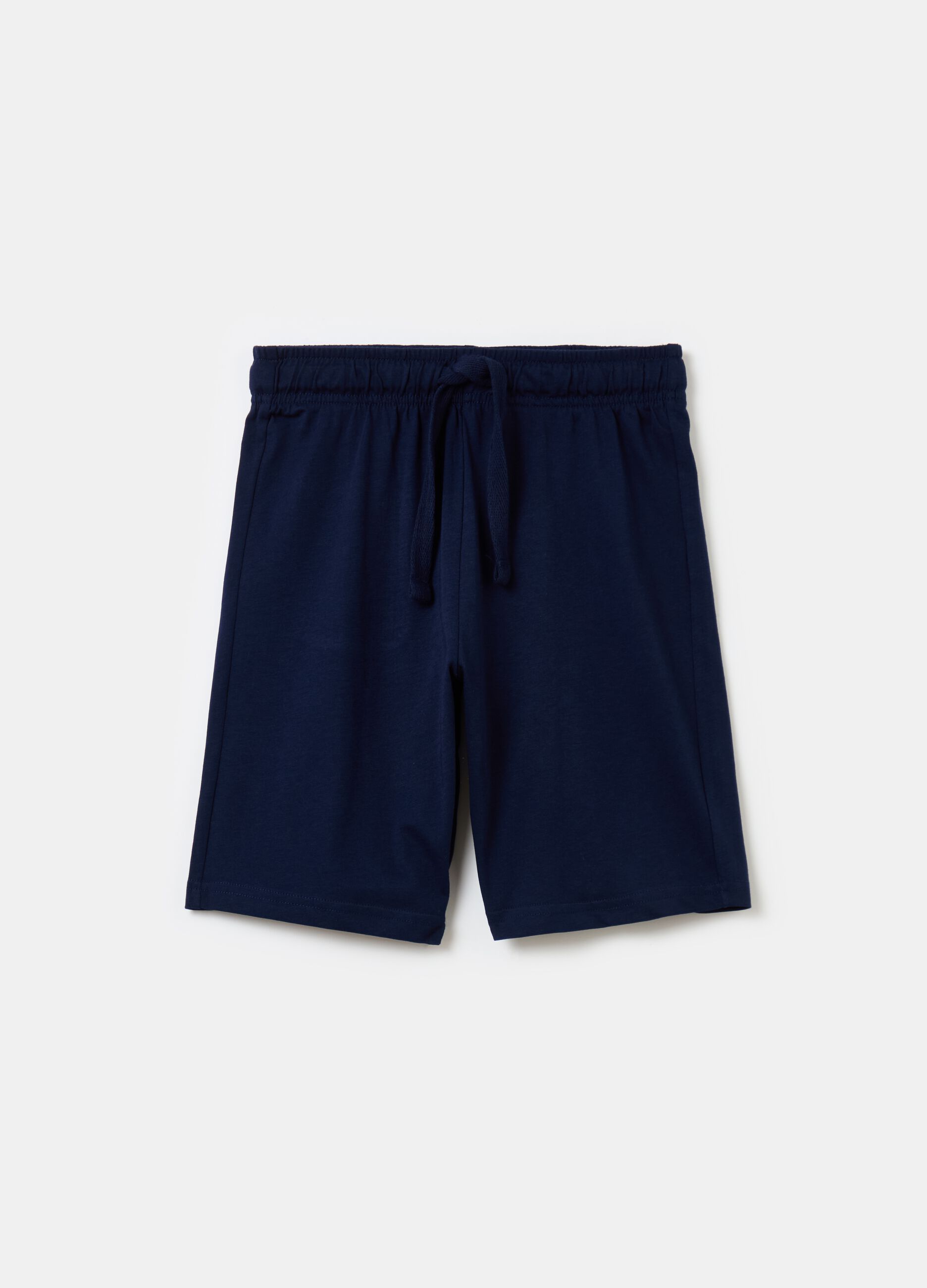 Cotton Bermuda shorts with drawstring