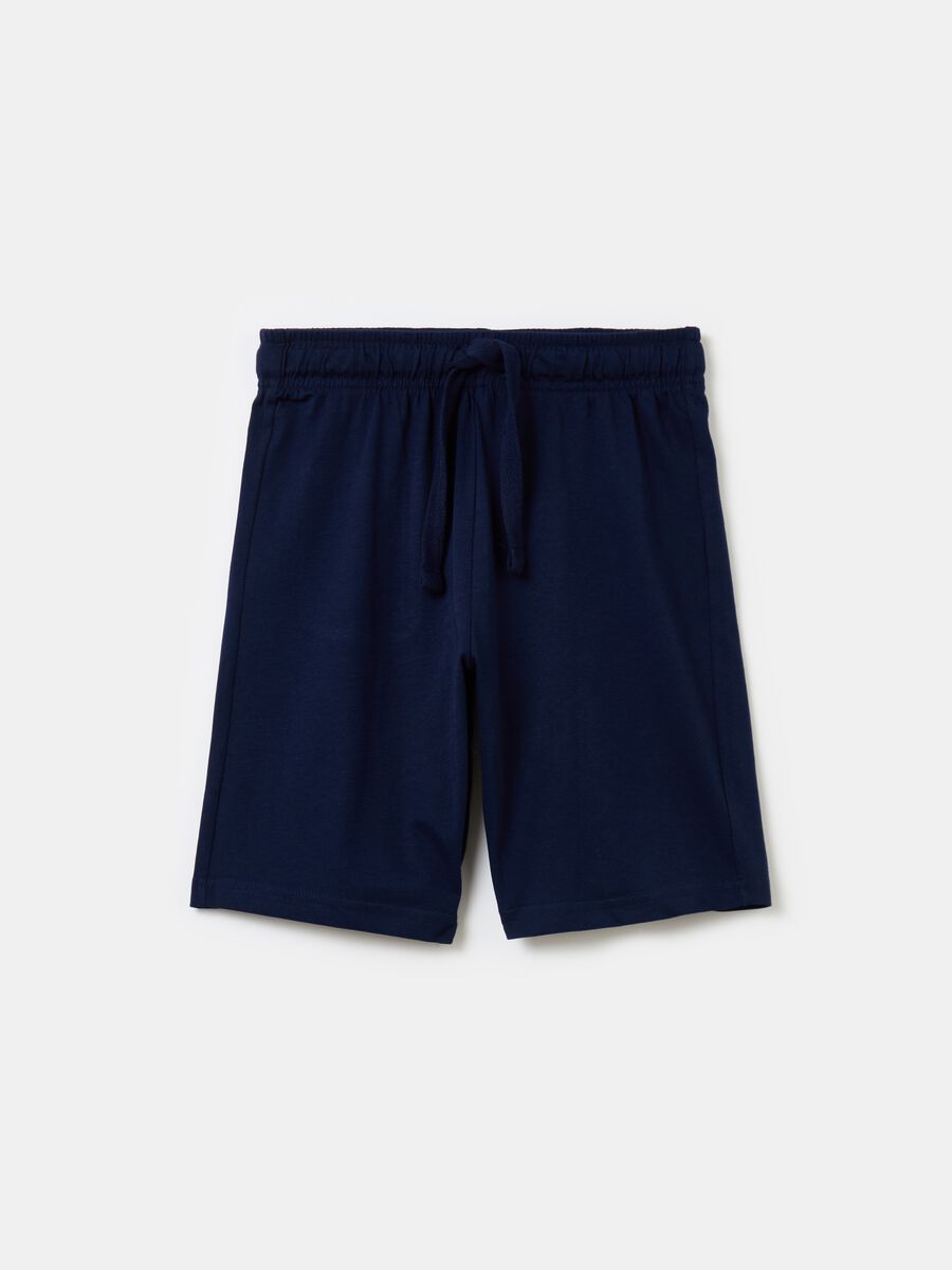 Cotton Bermuda shorts with drawstring_0