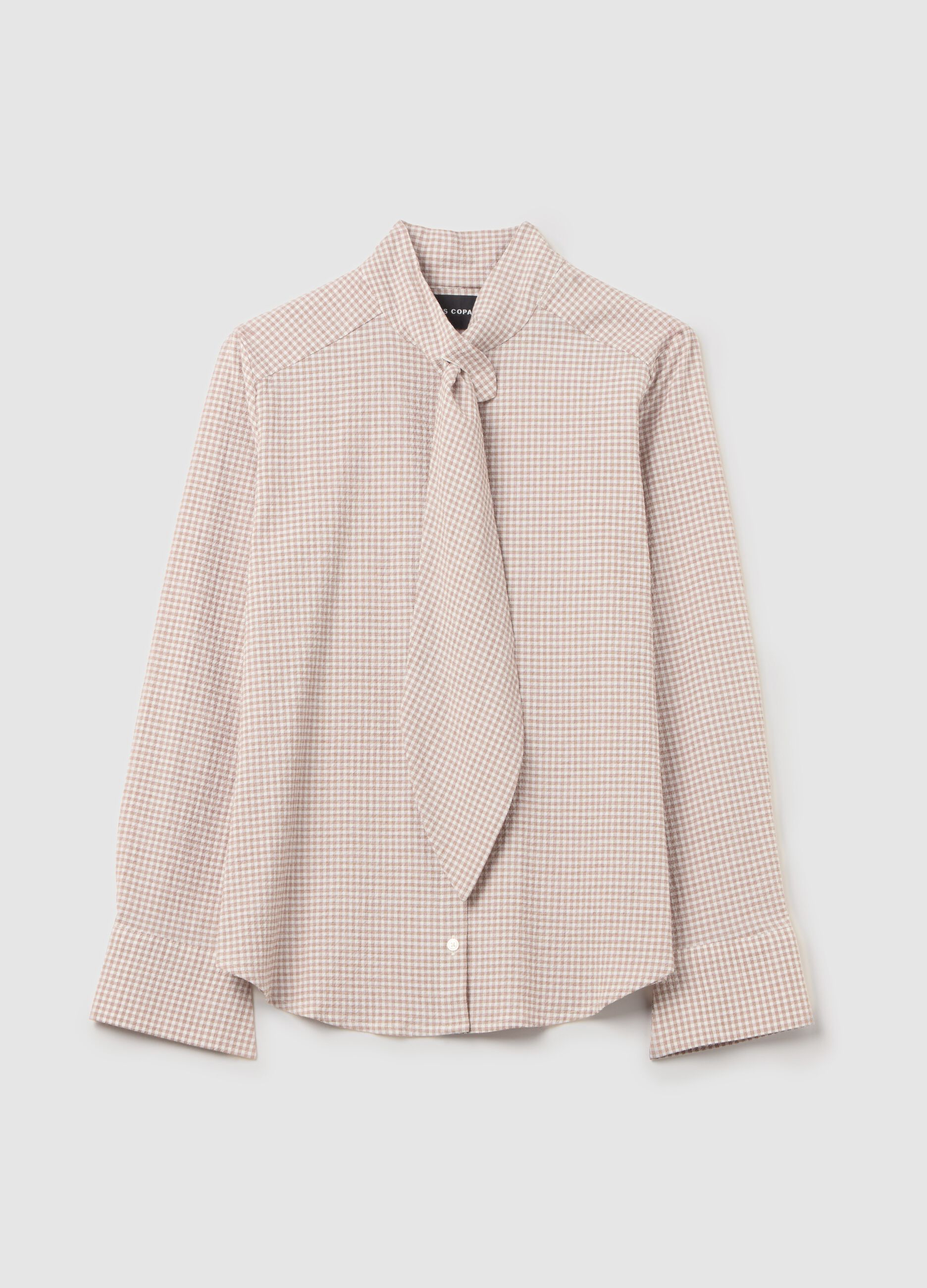 Blusa a quadretti con foulard