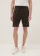 Brown cotton blend regular fit shorts_1