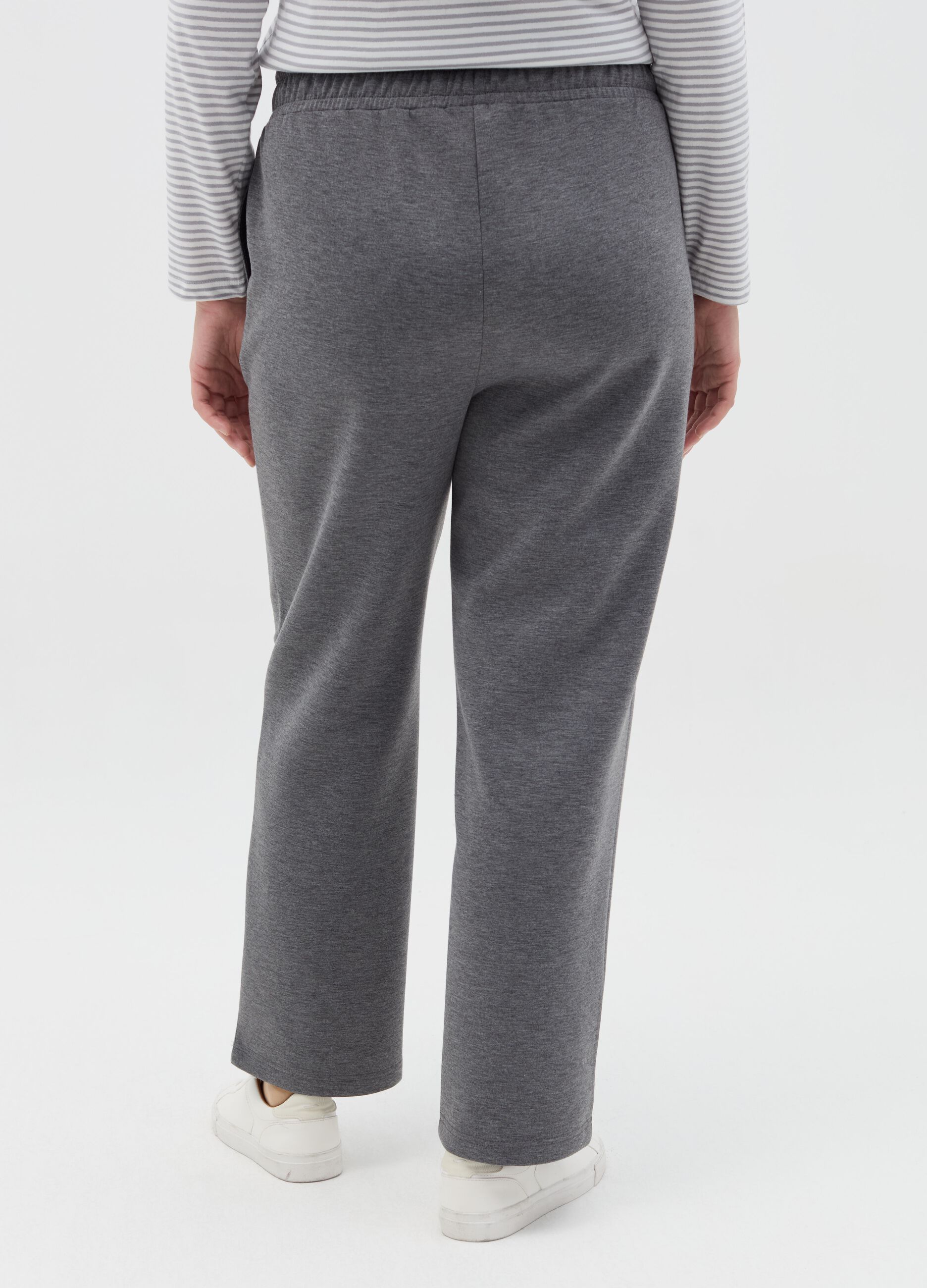 Curvy plush joggers with embossed seams