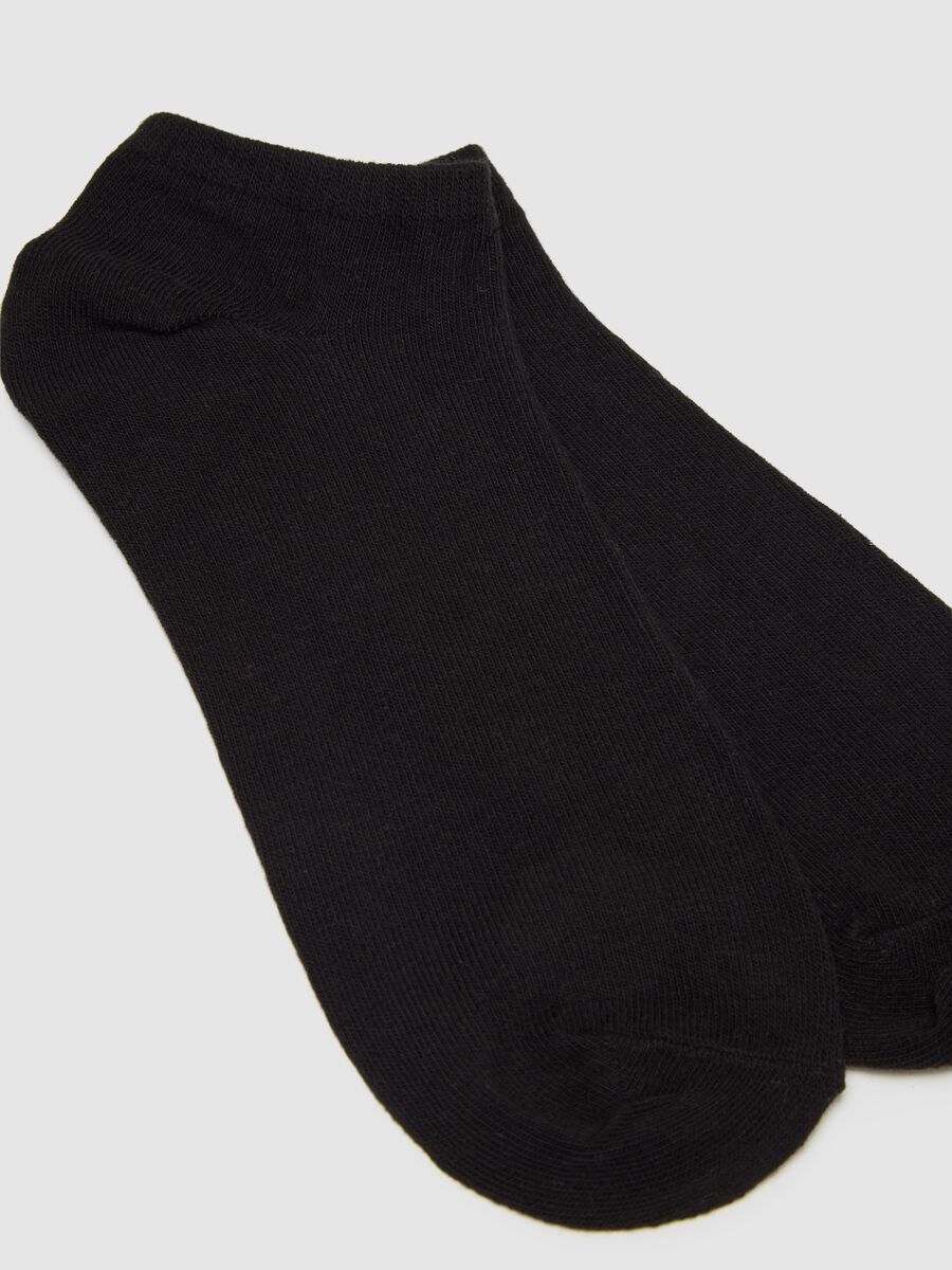 Set of women's short black cotton stretchy socks_2