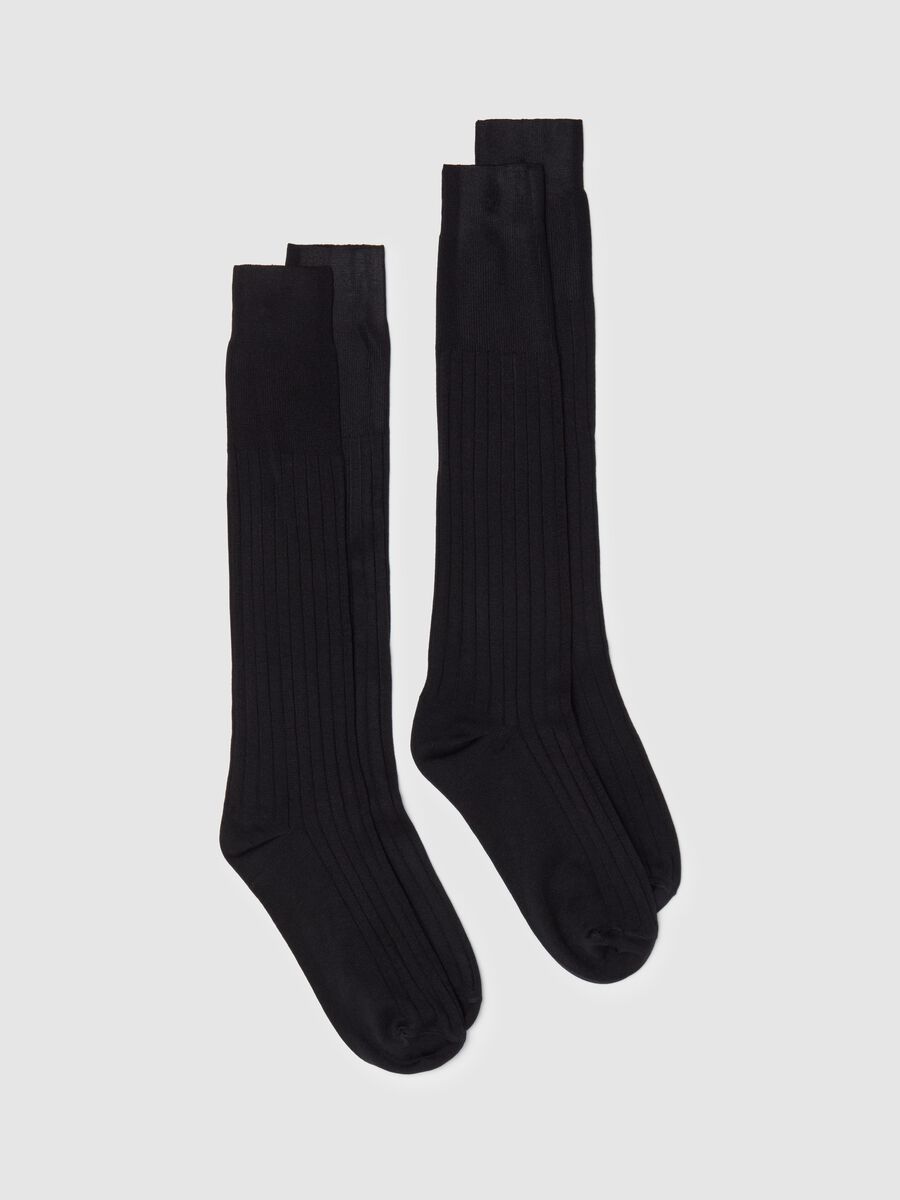 Two-pair pack long ribbed socks_0
