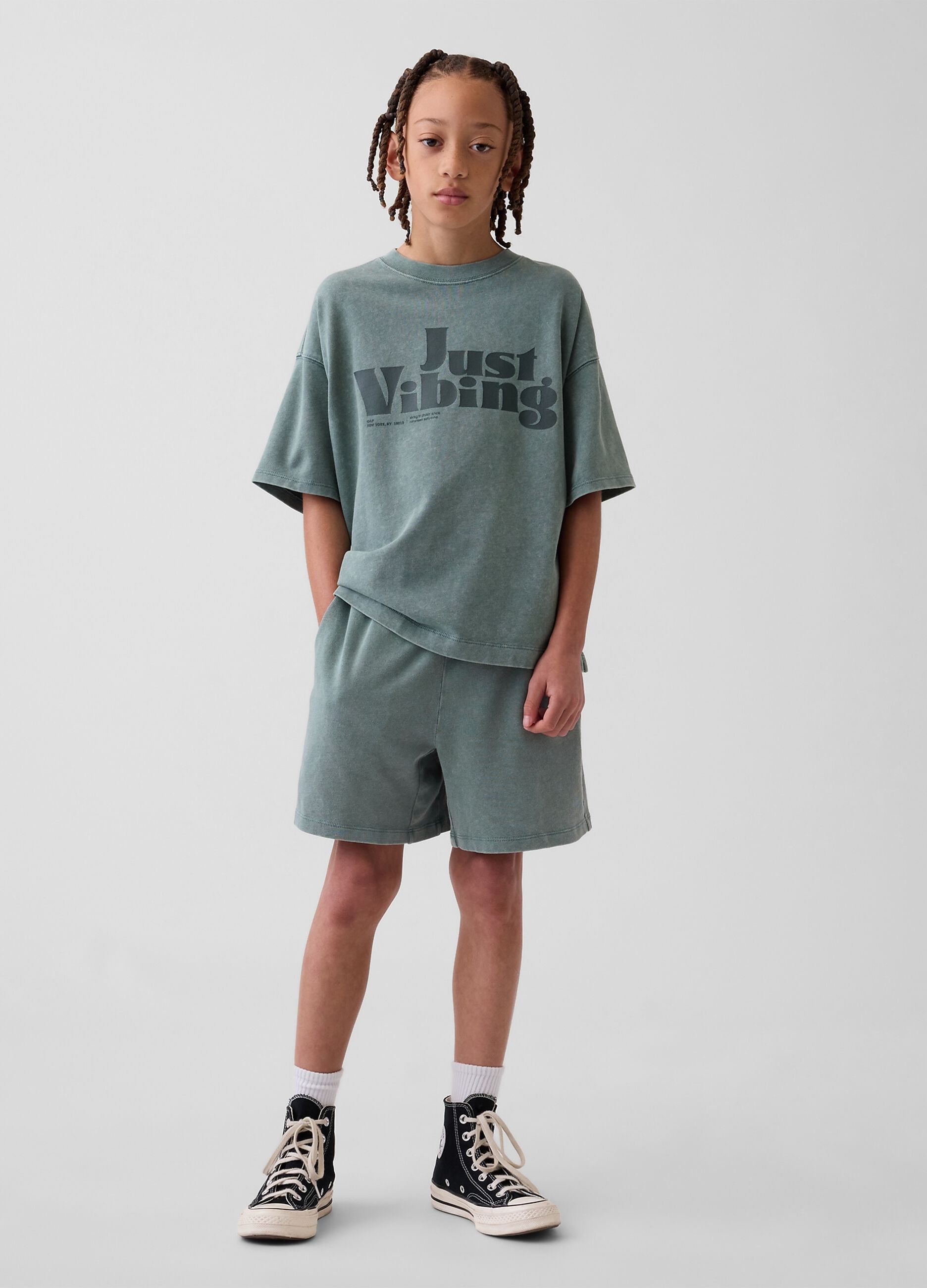 Pure cotton shorts with elasticated waist