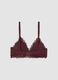 Purple stretch microfibre triangle bra with lace_6
