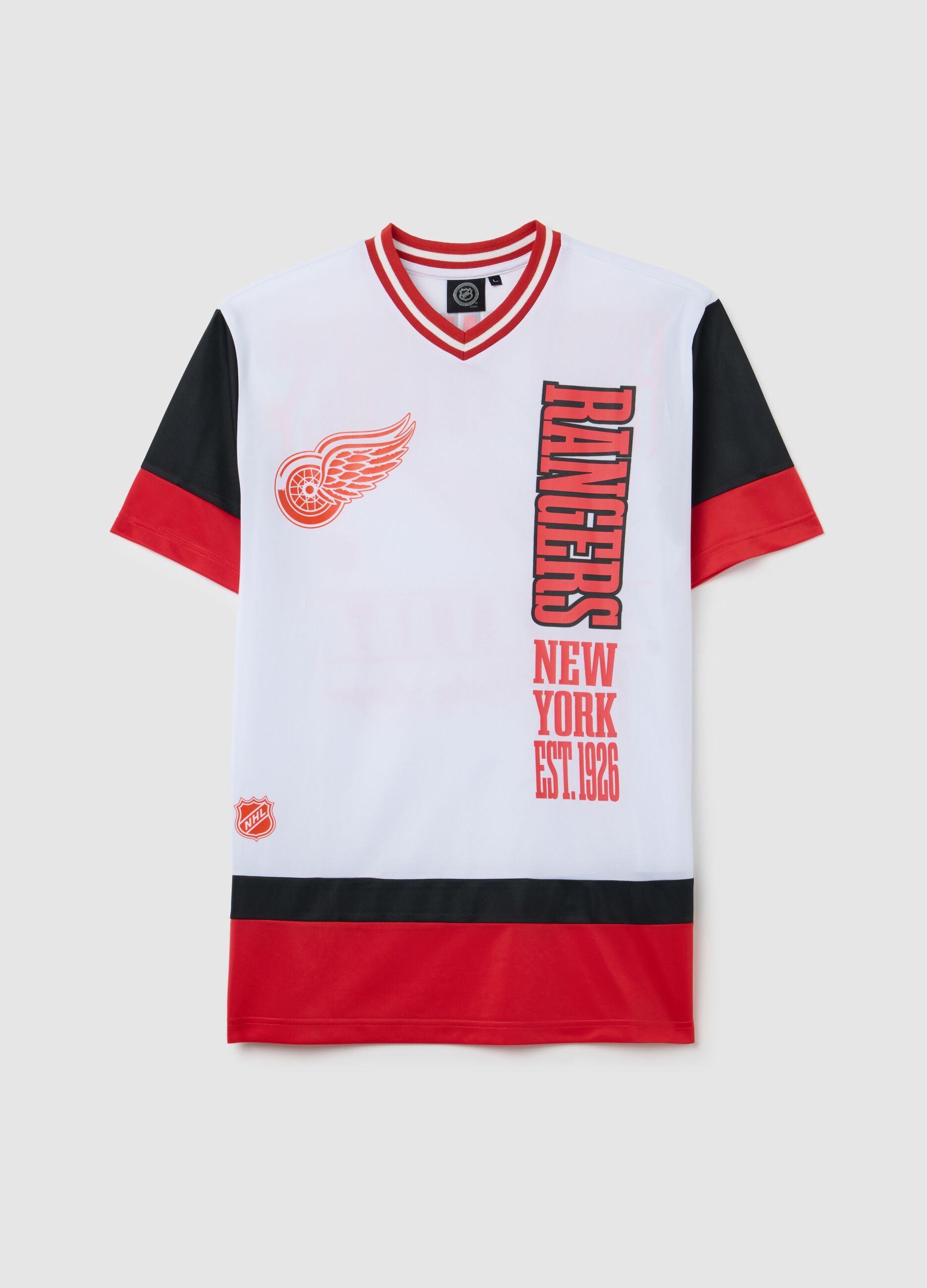White and Red Short Sleeve T-shirt, Rangers Style