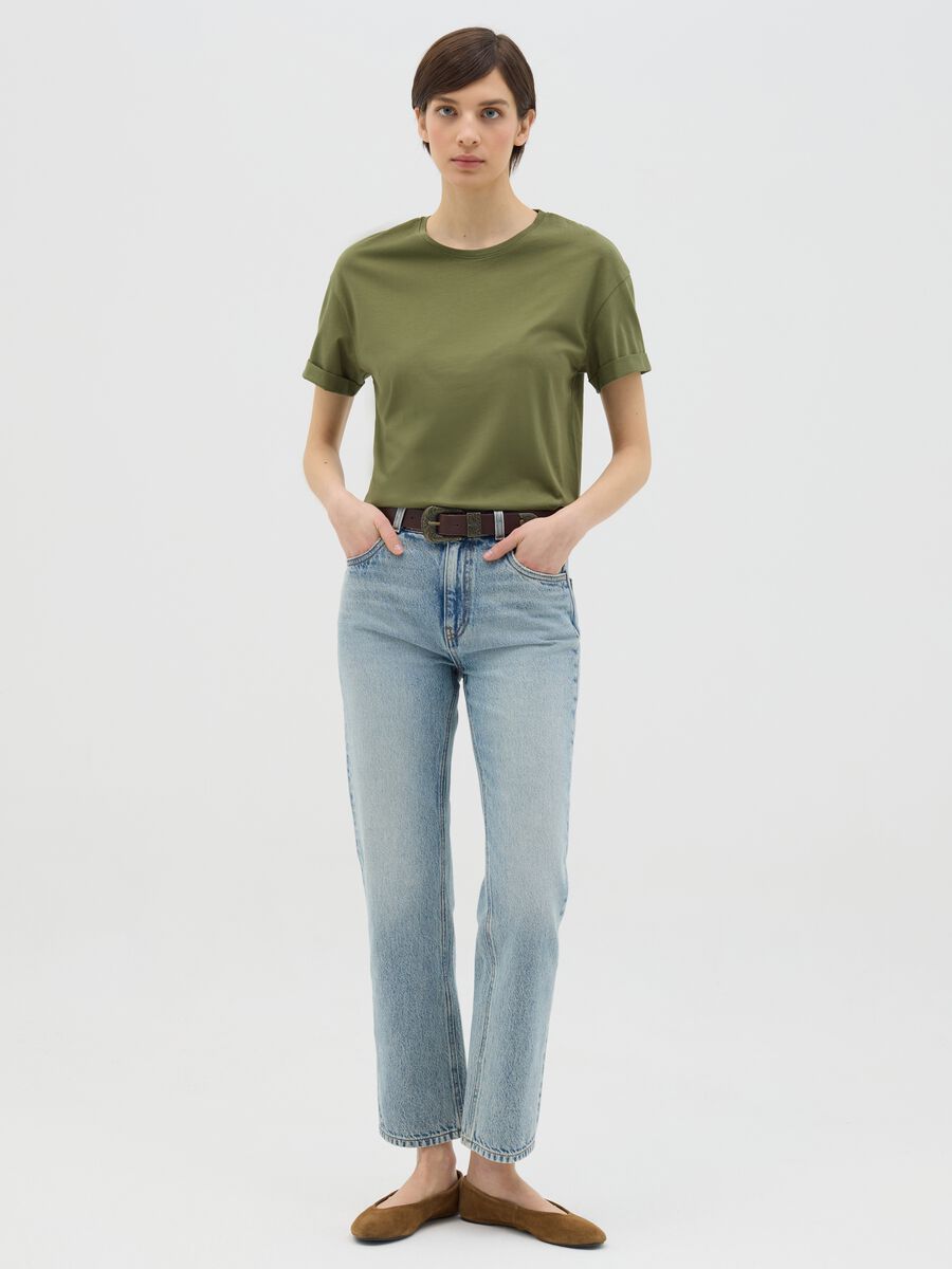 Green boxy-fit T-shirt in cotton_1