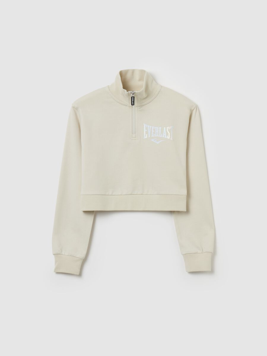 Half-zip cropped sweatshirt with logo print_3