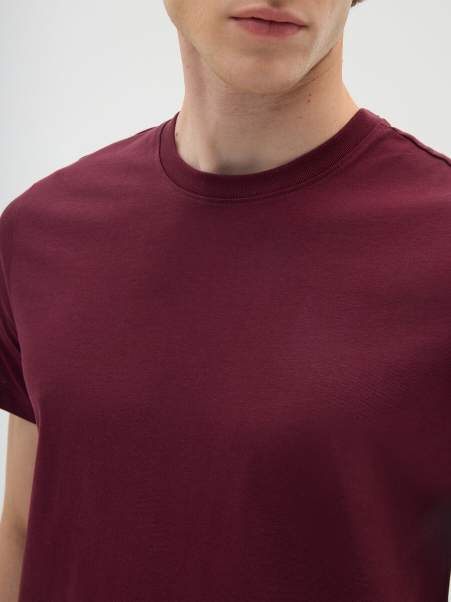 Purple cotton short sleeve t-shirt_3