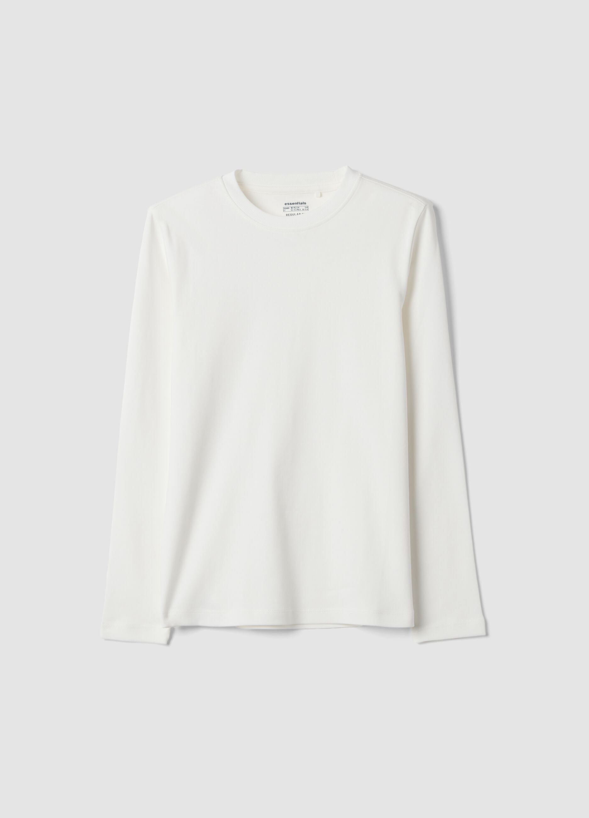 Optic white crew-neck T-shirt in pure organic cotton