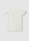 White stretch cotton t-shirt with frills for girls_1