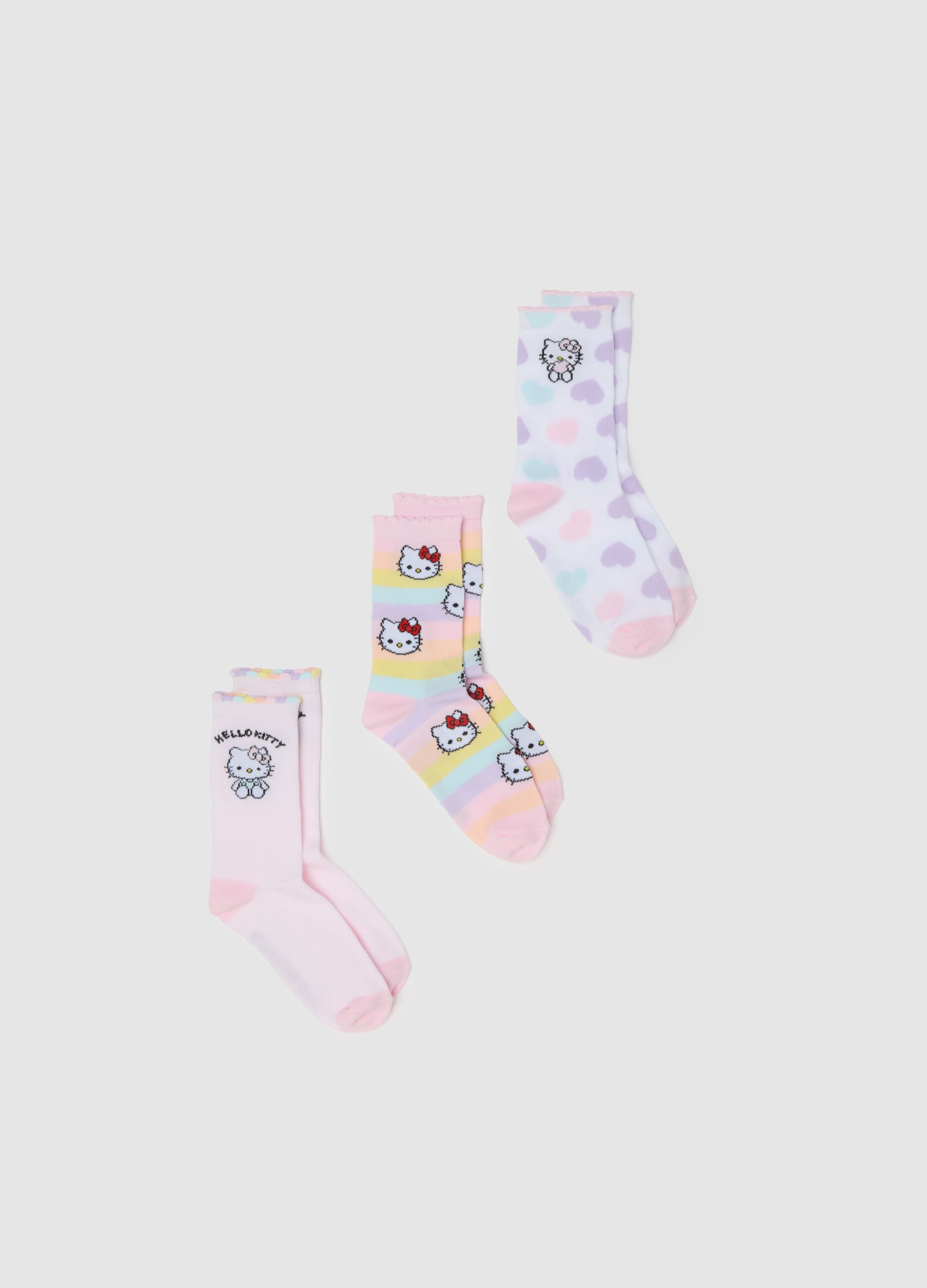 Multicoloured cotton blend girl's regular fit socks pack with prints
