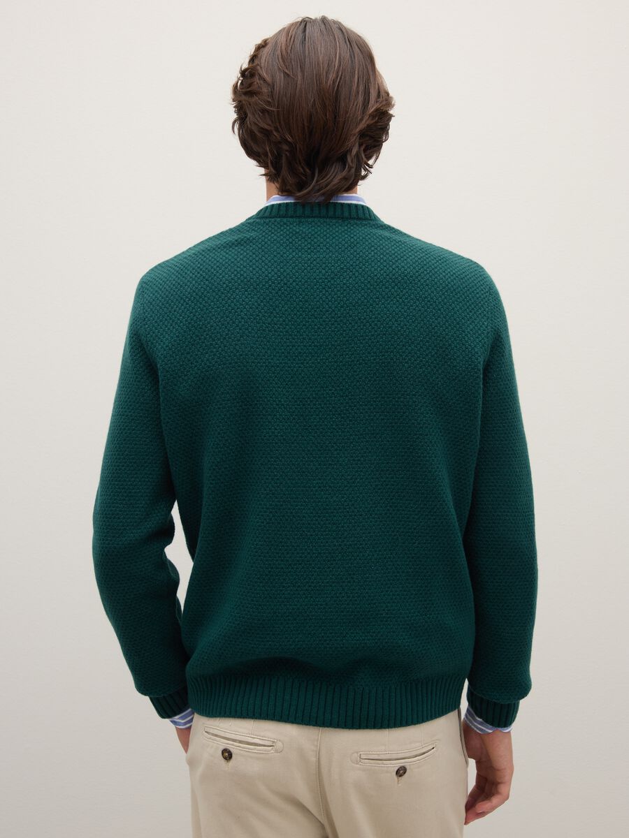 Green Pure Wool Regular Fit Jumper_2