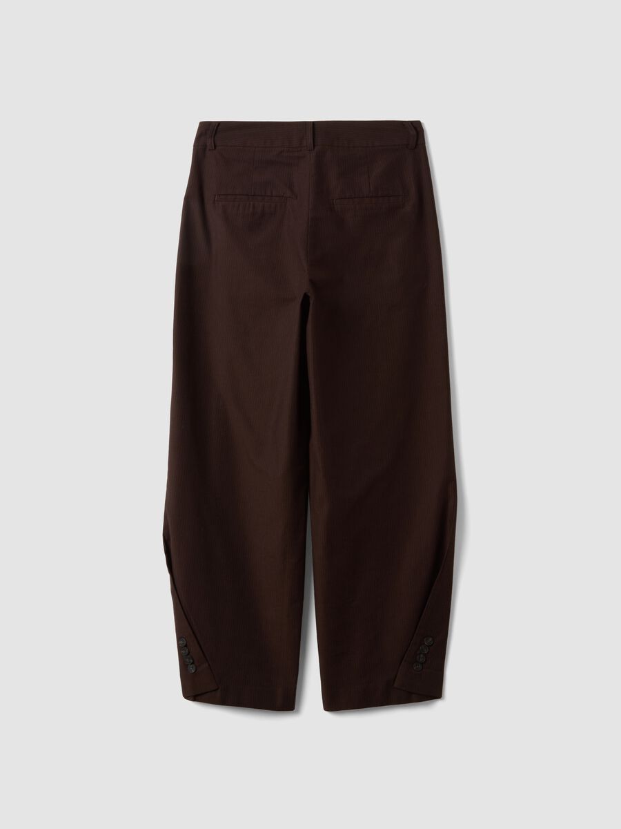 Pantaloni marroni in puro cotone barrel fit_6