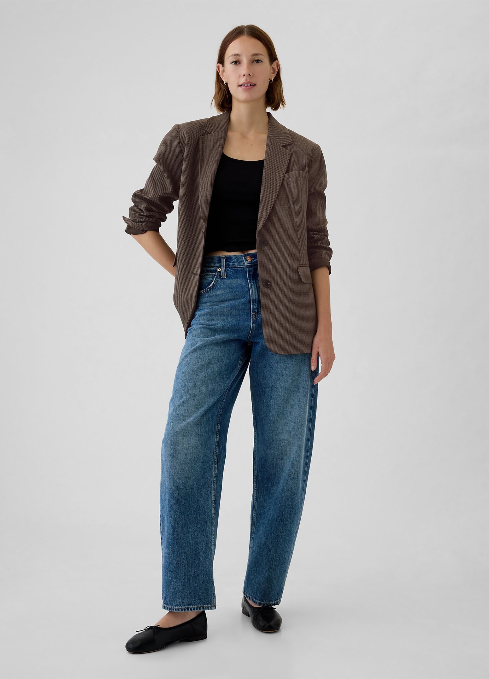 Blazer monopetto in pied de poule
