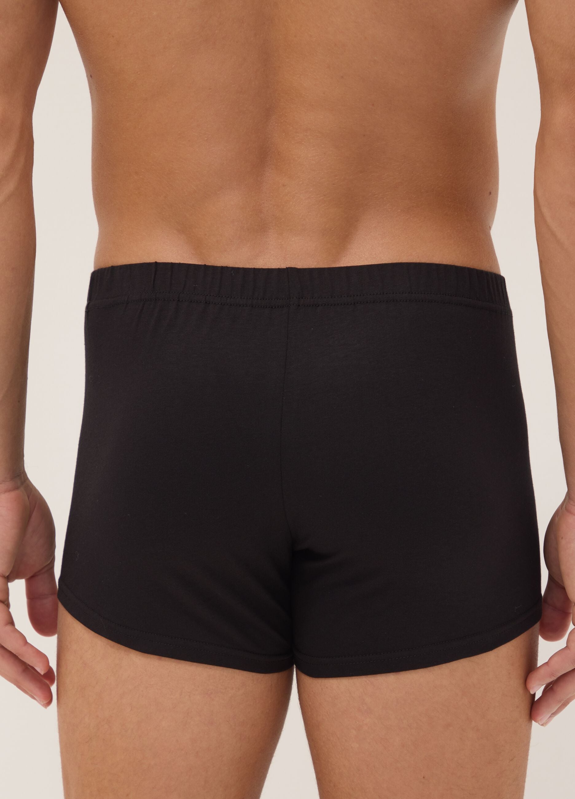 Multipack of five black organic cotton boxers