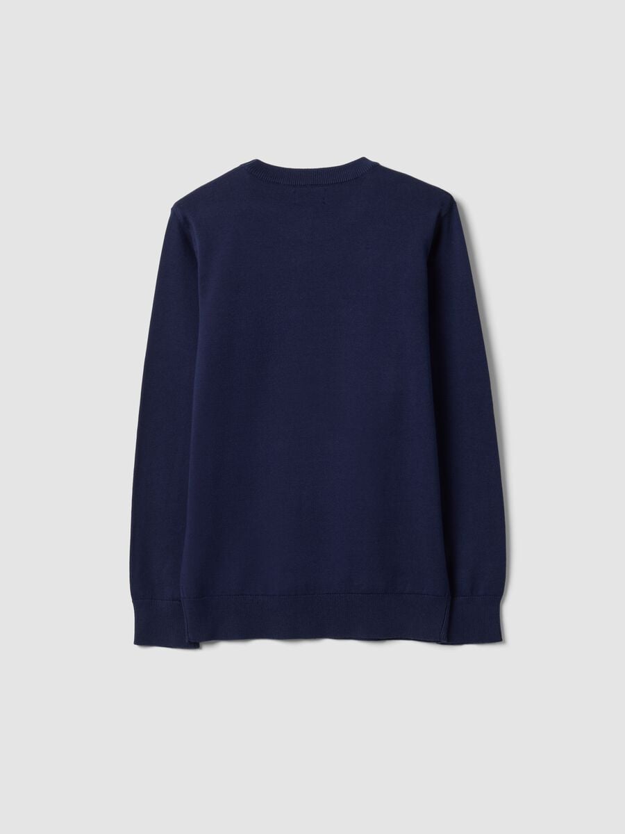 Blue long-sleeve pure cotton regular-fit top for boys_1