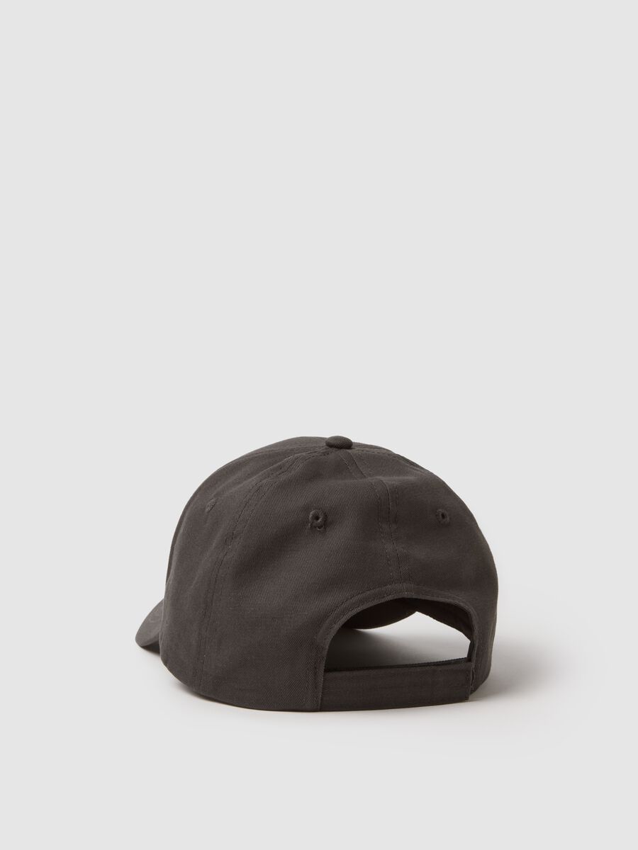 Regular fit black pure cotton baseball cap_1