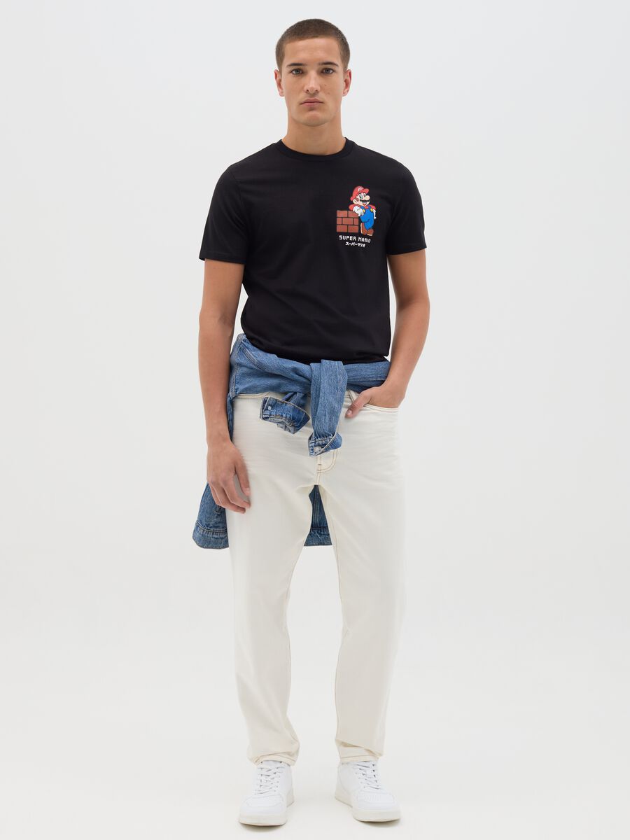 Black Super Mario Cotton T-Shirt_1