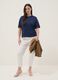 Blue short-sleeved T-shirt in stretch cotton and modal_1