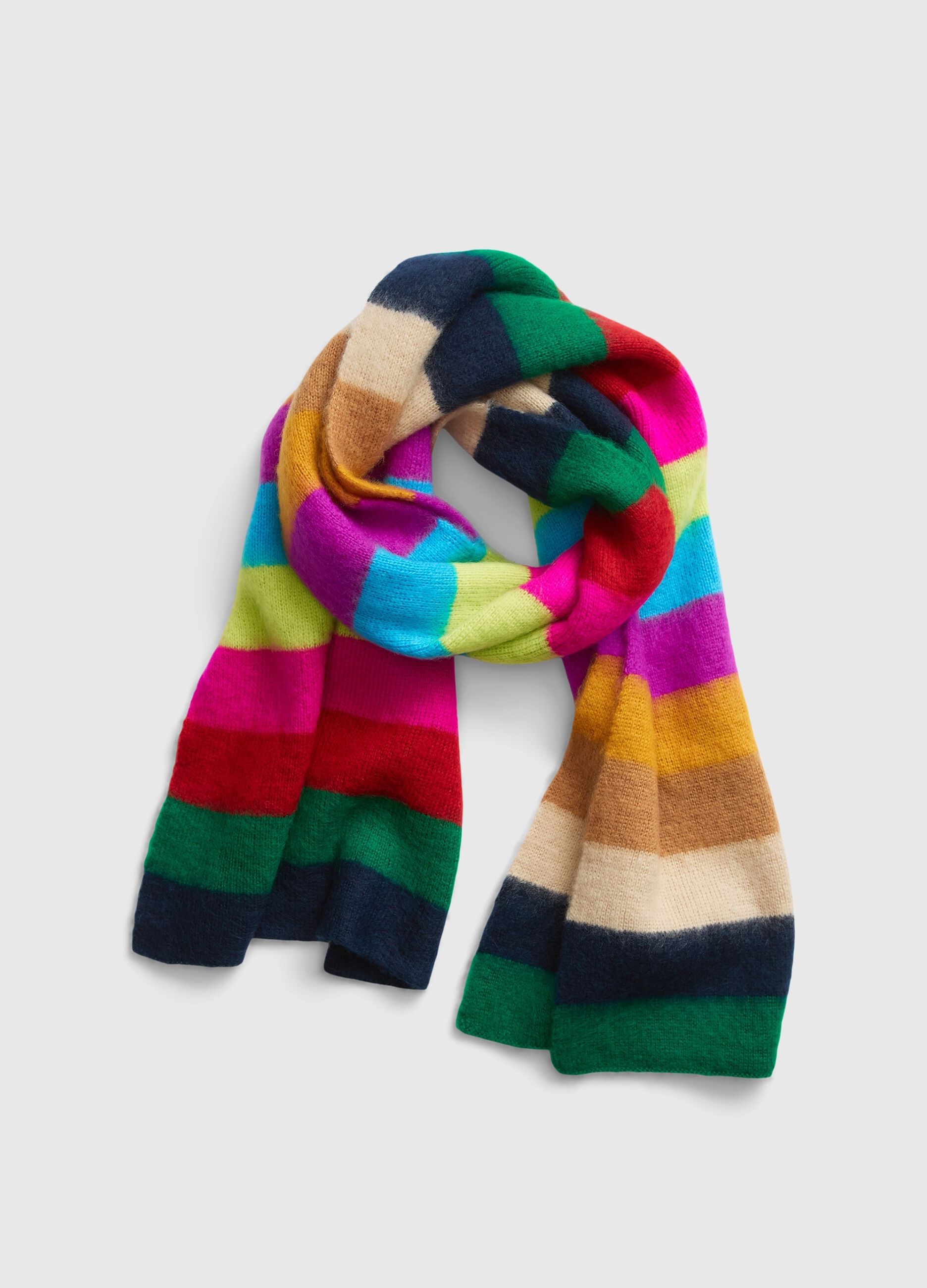 Happy Stripe patterned scarf