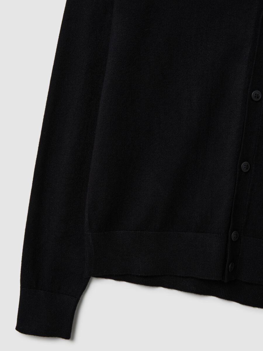 Black Viscose Blend Cardigan_5