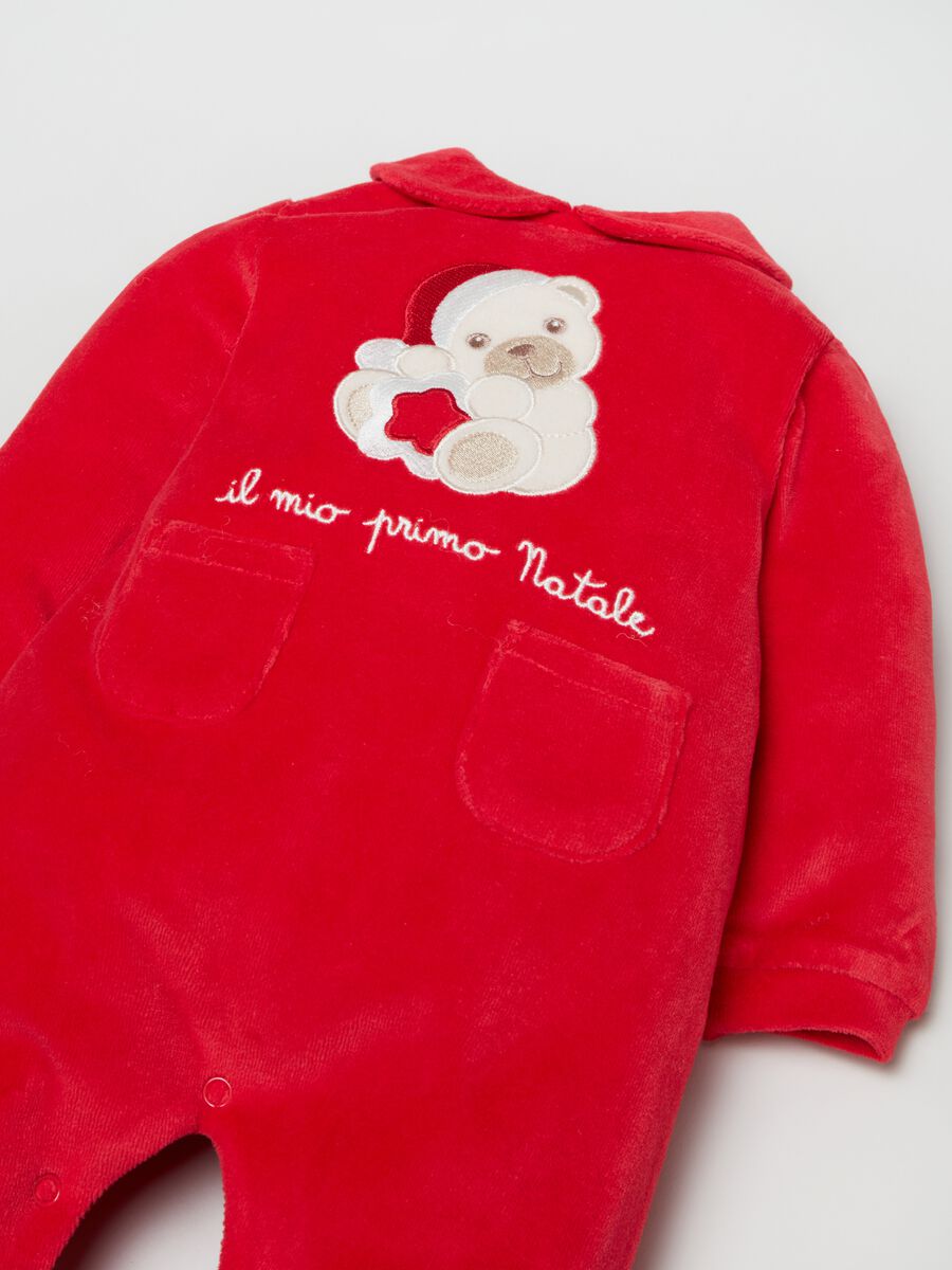 Tutina con piedini ricamo Natale THUN_1
