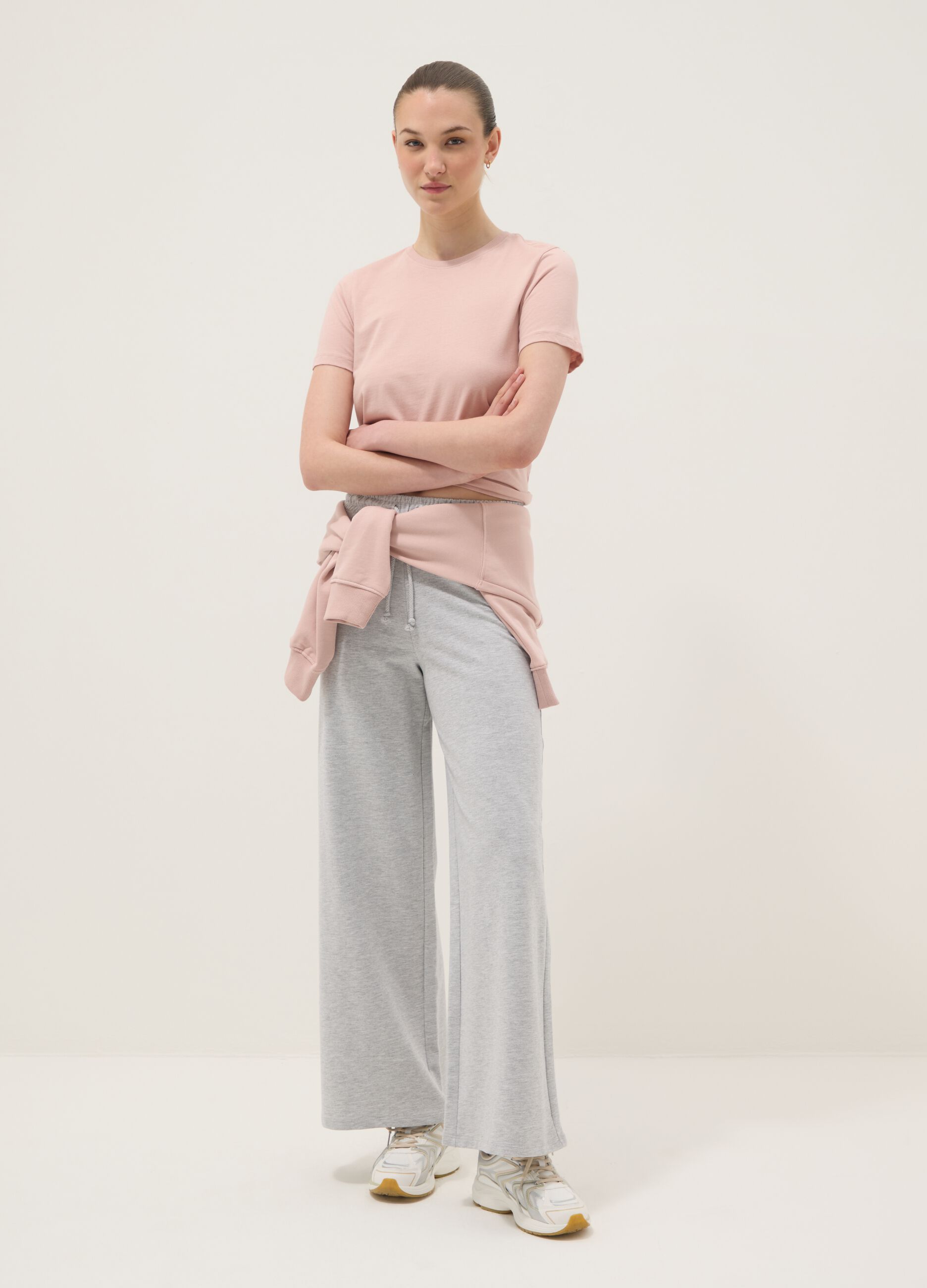 Grey pure cotton baggy jogger trousers