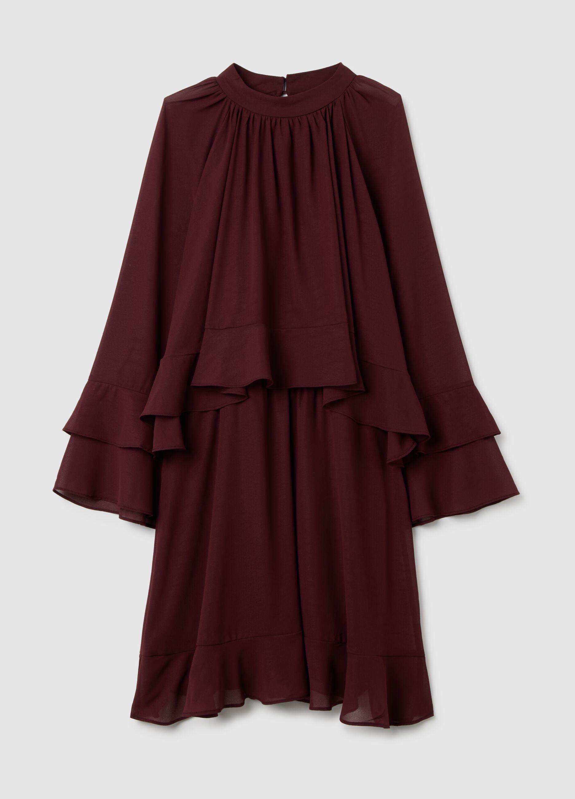 Brown crepe oversized dress