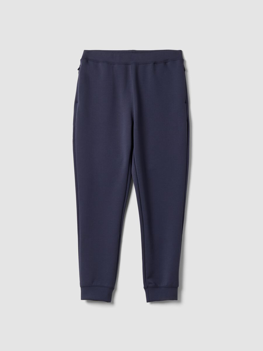 Jogger blu regular fit in tessuto elasticizzato Easy dry_4
