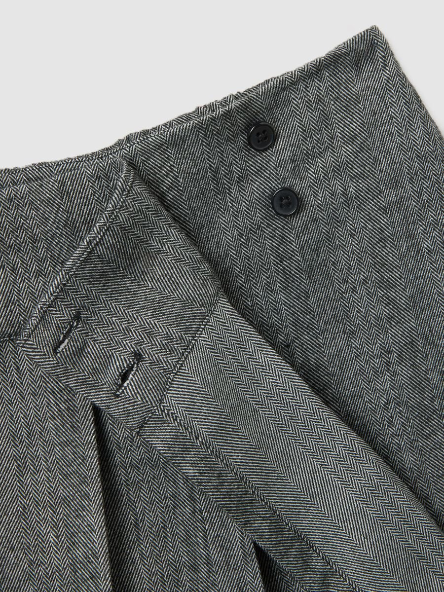 Grey Mini Skirt for Girls Regular Fit in Jacquard Fabric_2