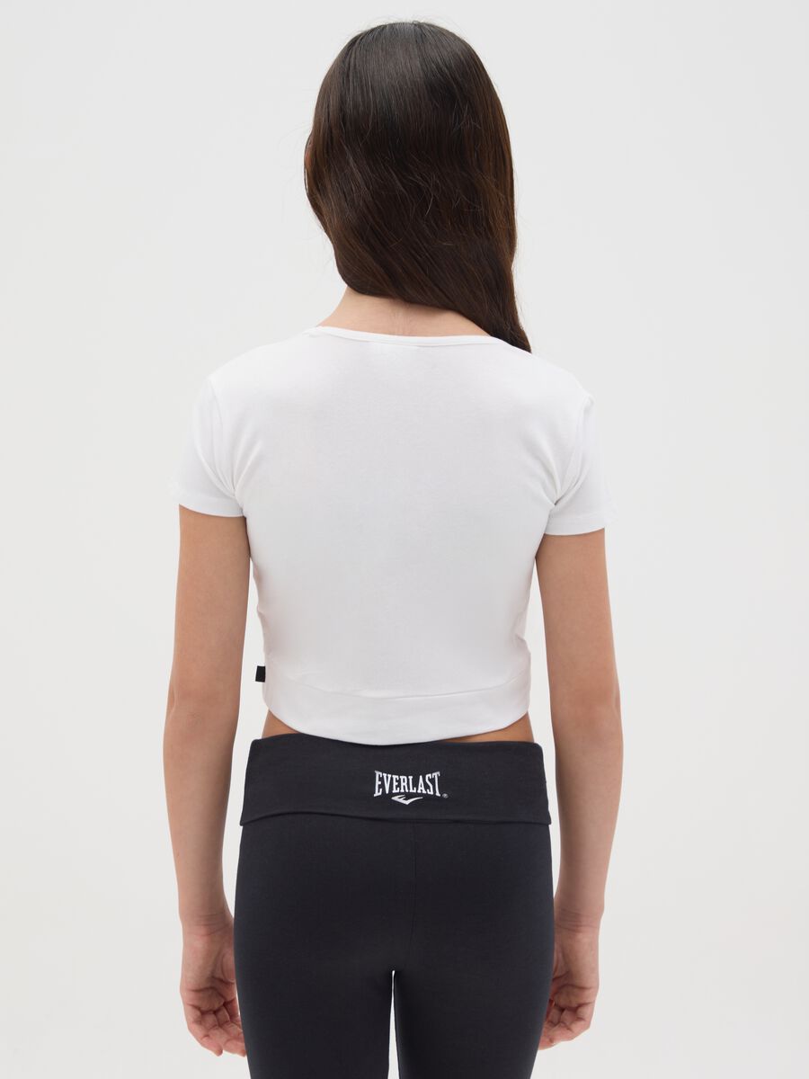 Girls’ slim-fit T-shirt in white stretch cotton_1