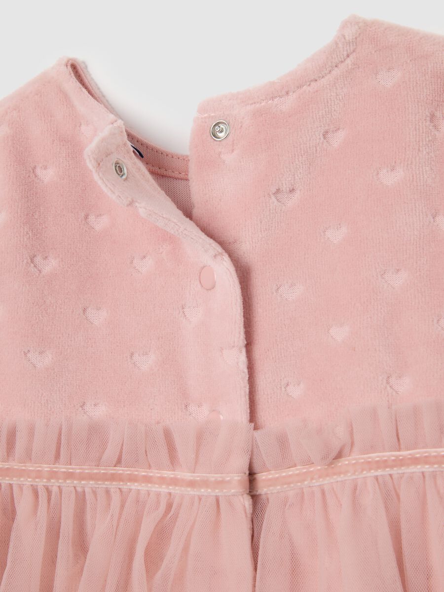 Vestito rosa da neonata in misto cotone regular fit con cuoricini_3
