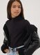 Black pure organic cotton top with high neck_0