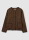Brown regular fit jacket with buttons and pockets_4