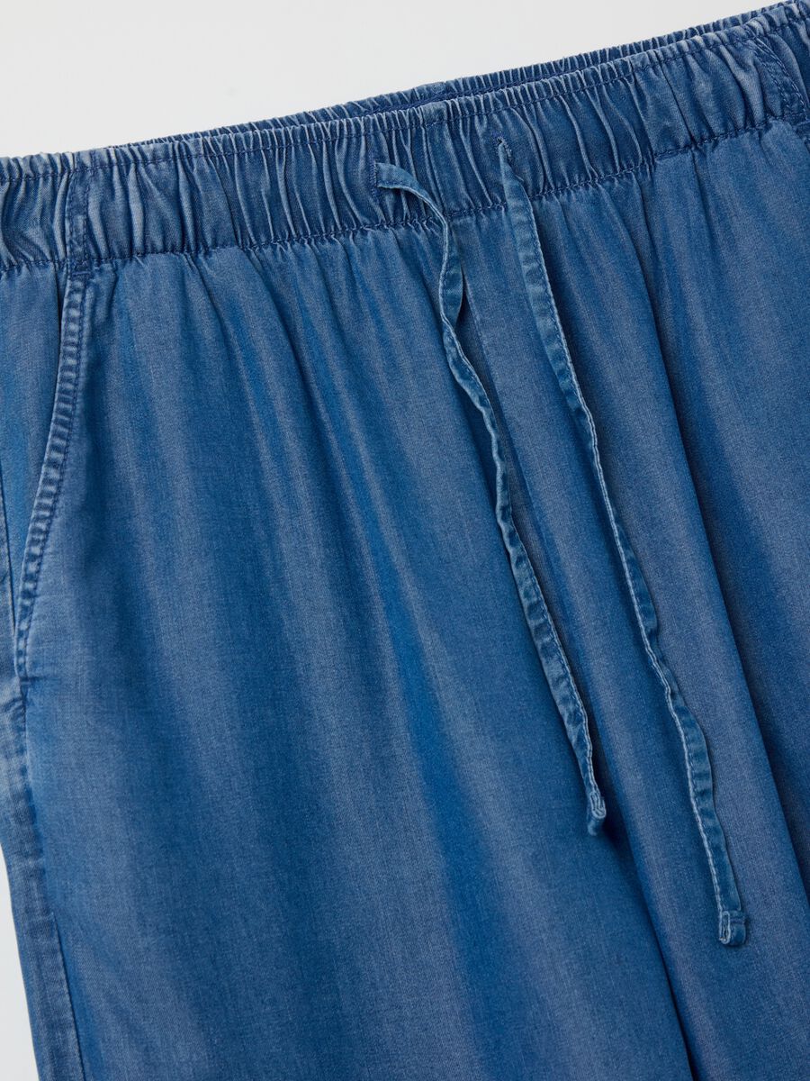 Denim-effect wide-leg fluid joggers_5