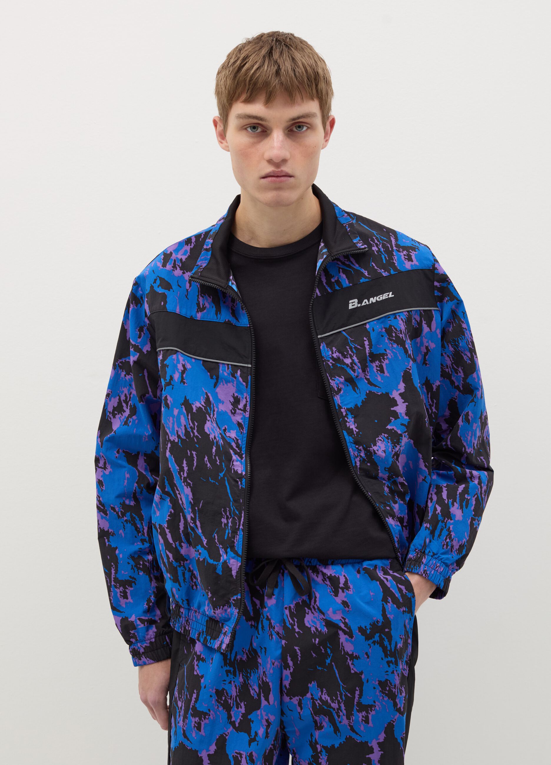 B.ANGEL X THE SEA BEYOND tie-dye full-zip sweatshirt with print