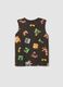 Kids&rsquo; black pure cotton Minecraft print vest_1