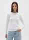 White long-sleeve regular fit pure cotton top with rhinestones_1