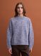 Blue m&eacute;lange crew-neck jumper in stretch wool_2