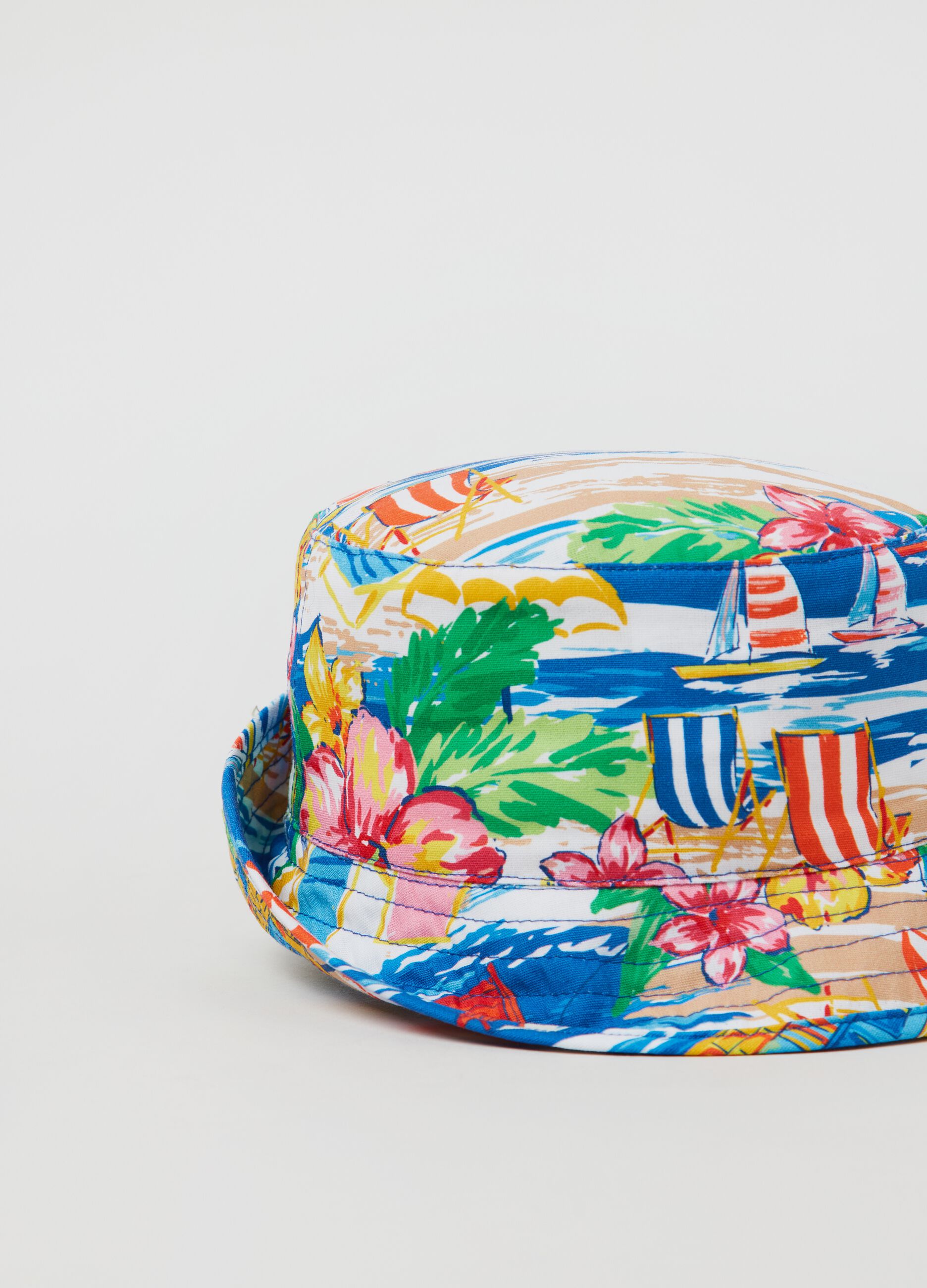Hat with Hawaiian print