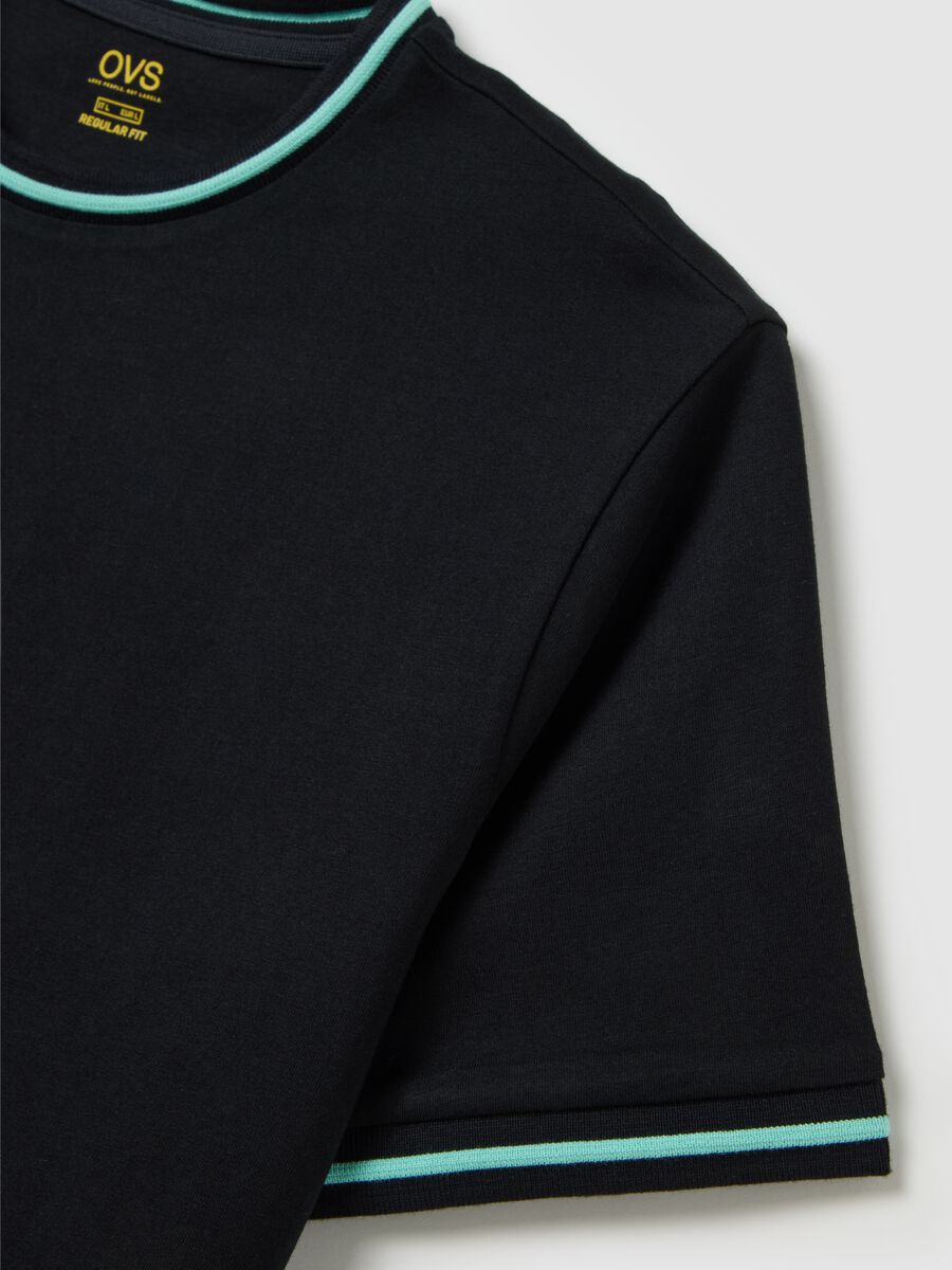 Men's black pure cotton regular fit t-shirt_5