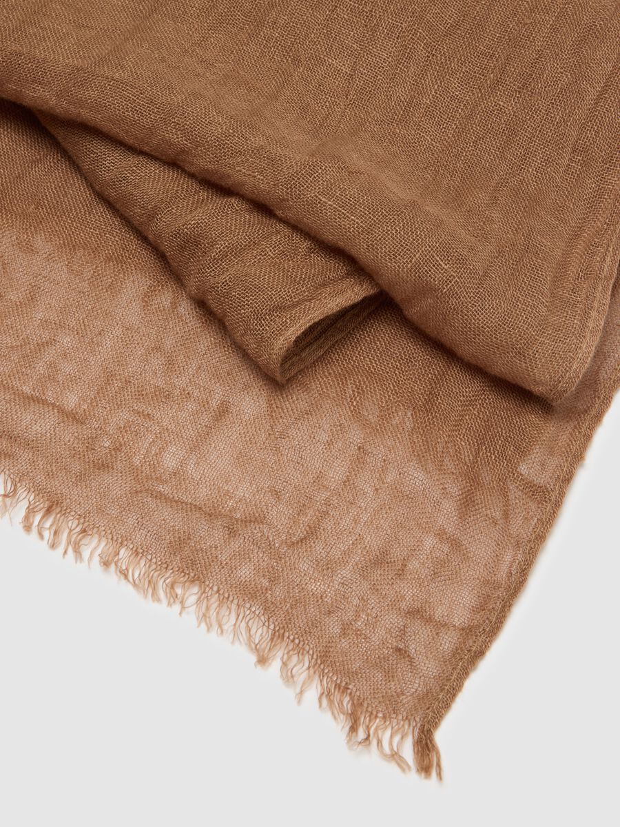 Sciarpa in puro lino marrone_2