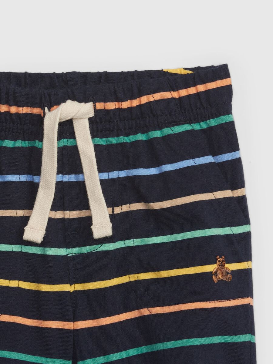 Striped cotton shorts with drawstring_2