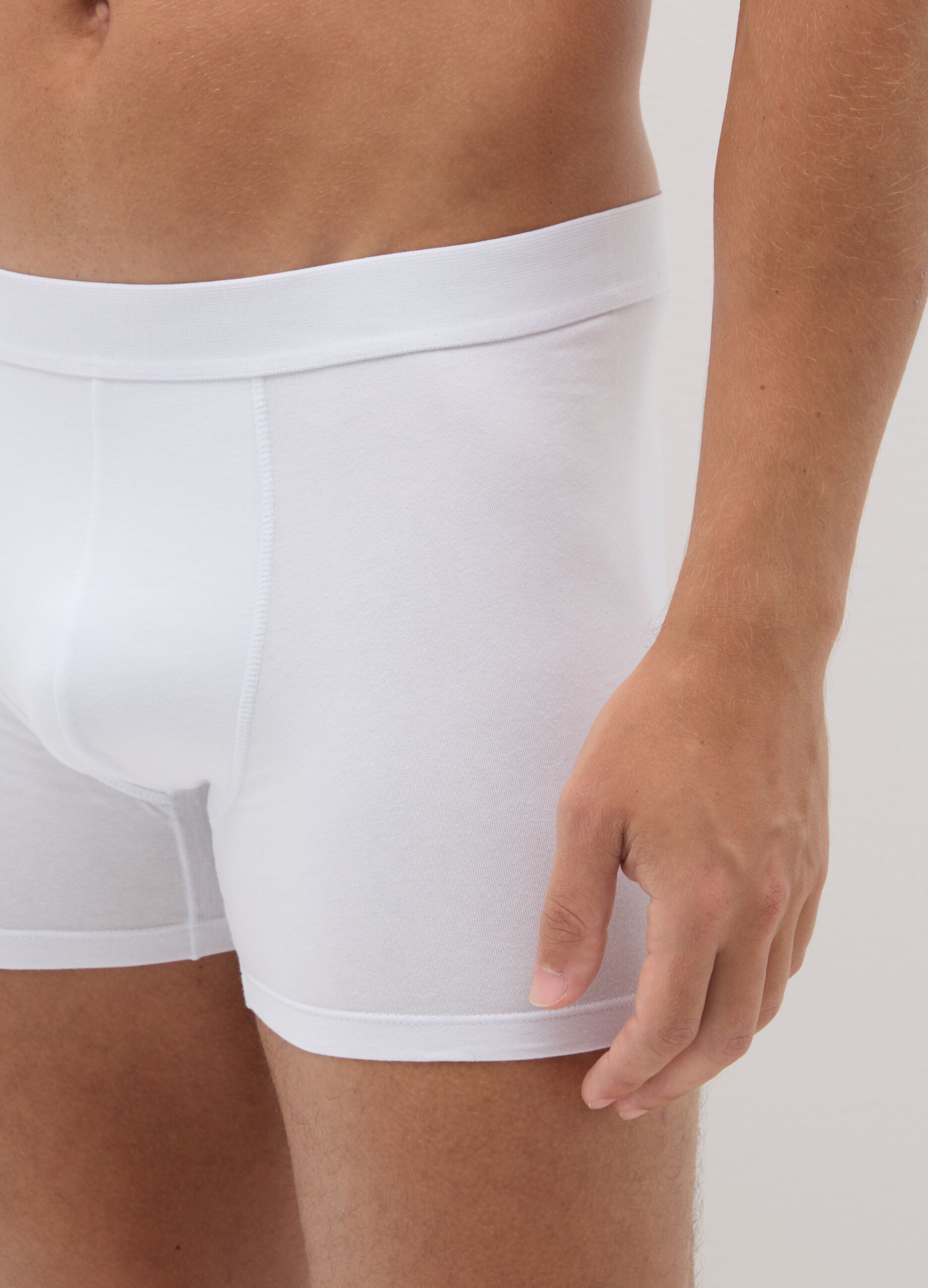 Regular Fit White Cotton Stretch Boxer Two-Pack Set