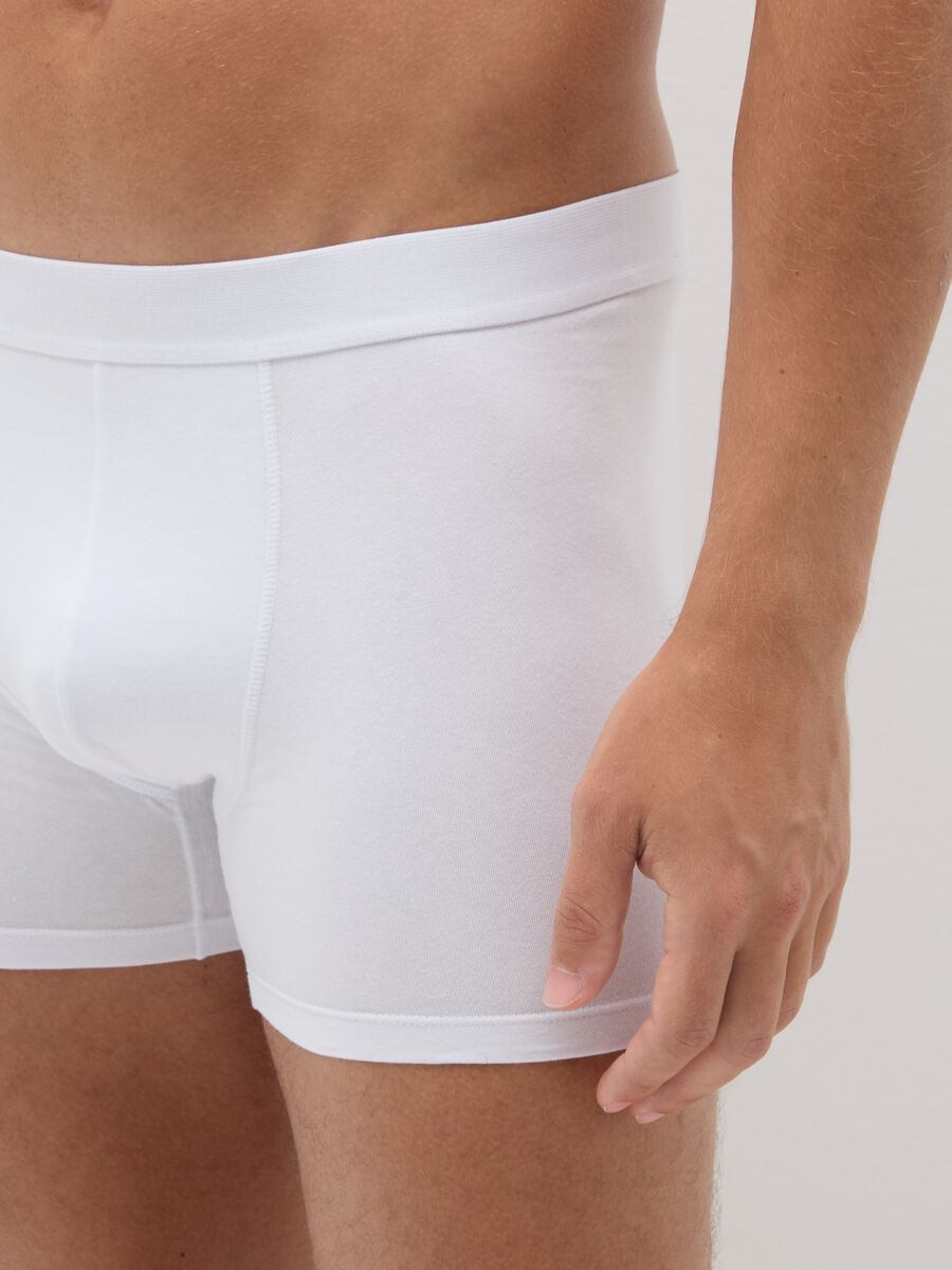 Regular Fit White Cotton Stretch Boxer Two-Pack Set_3
