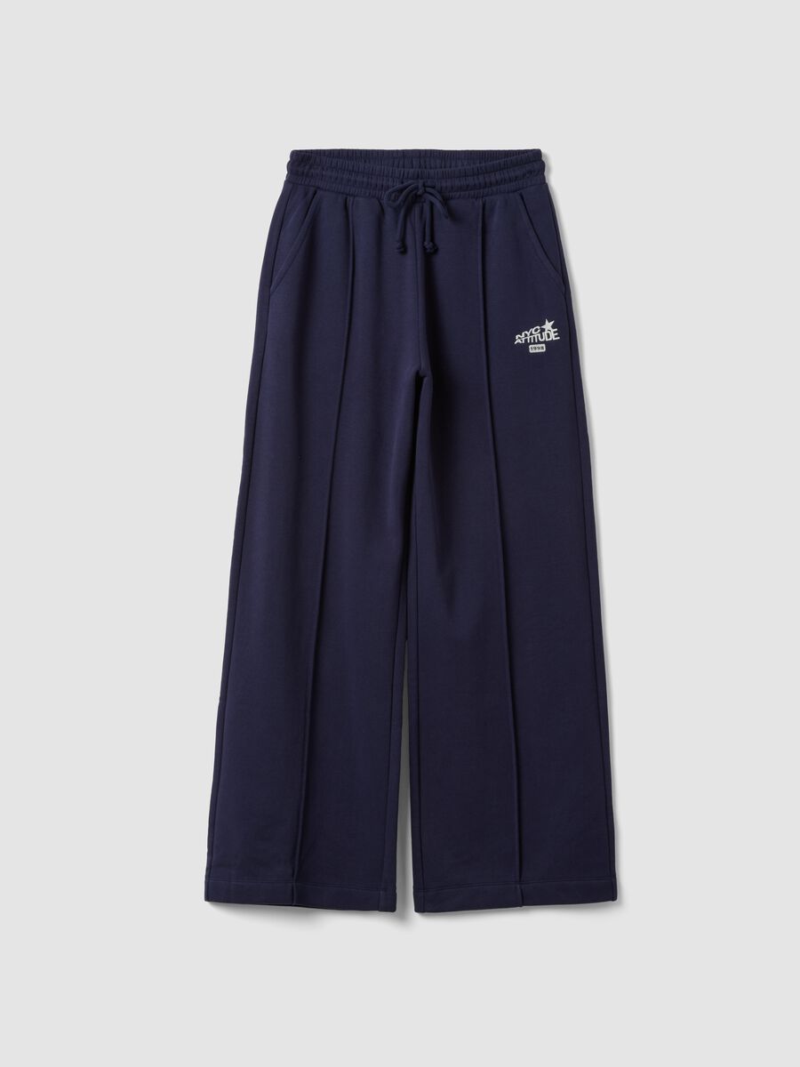 Blue cotton-blend straight-fit joggers_4